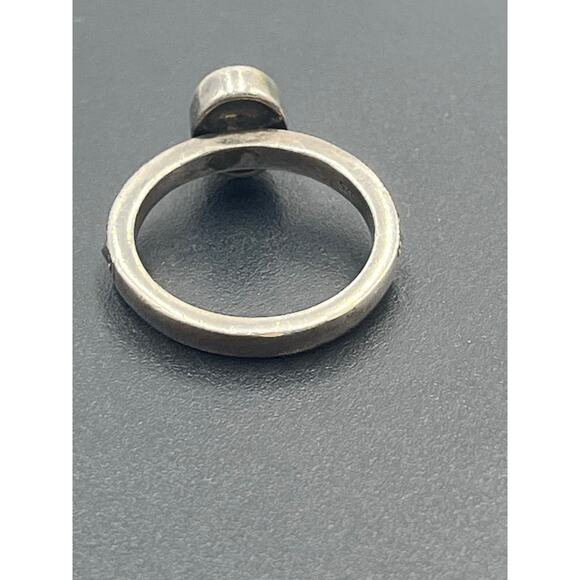 Vintage Sterling Silver Oval Black Onyx Marcasite Art Deco Statement Ring 7.25 - Picture 6 of 10